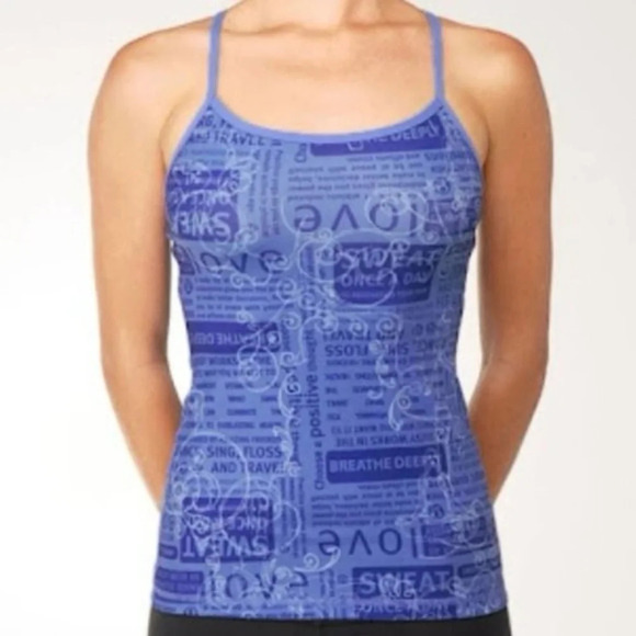 Lululemon Blue Swirl Manifesto Power Y Tank Top - Picture 1 of 5